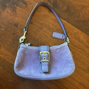 VINTAGE MINI SWING COACH SHOULDER BAG PURPLE SUEDE